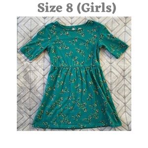 Floral Green Kids Dress
